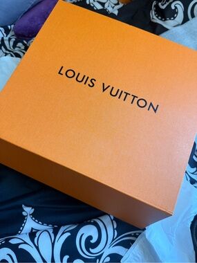 Louis Vuitton Cream and Orange Branded Gift Box with Dust Bag